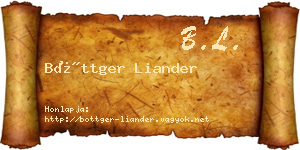 Böttger Liander névjegykártya
